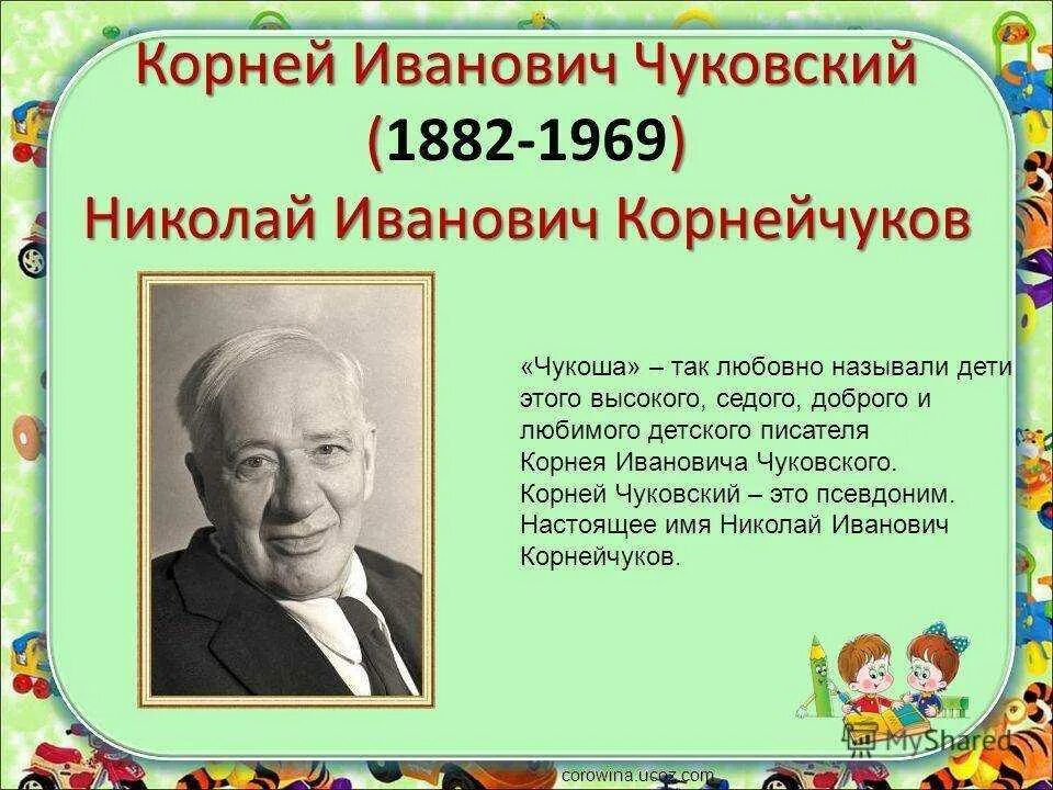 Какие произведения корнея чуковского. День рождения писатель Корнея Чуковский.