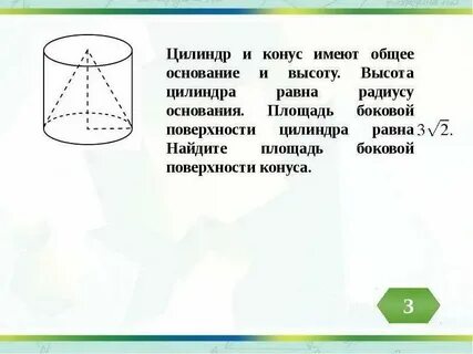 Площадь основания цилиндра это