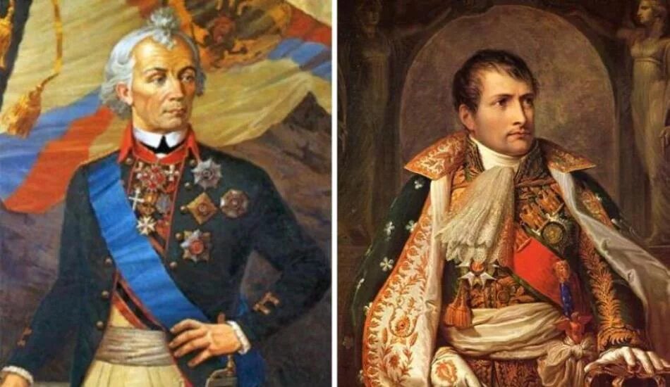 Суворов полководец 1812. Суворов и Наполеон. Кутузов Суворов Бонапарт. Наполеон русский полководец