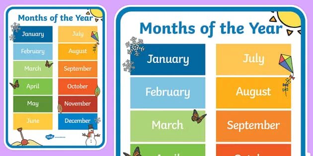 Month to month. Months of the year. 12 months of the year. month. 12 months of the year for kids.