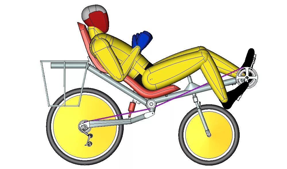 Hof лигерад. С задним рулевым. Шасси для электроавтомобилей. Сцепка для велосипедного прицепа. С задним рулевым.