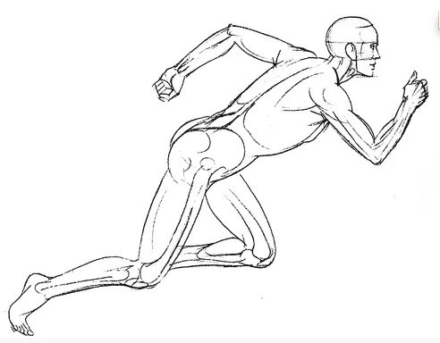 Тело сбежать. Человек в движении. Изображение человека в движении. Наброски фигуры человека в движении. Человек в движении рисунок.