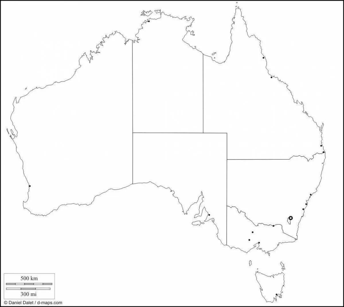 Контурная карта Австралии. Контурная карта Австралии со Штатами. Политическая контурная карта Австралии. Границы Австралии на контурной карте.
