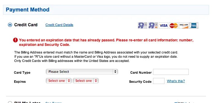 This payment method. Payment Error. Card declined перевод. Enter your payment Card details. Expiration Date перевод.