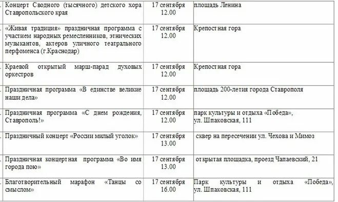 Программа дня ставропольского края. Программа дня ставропольского края