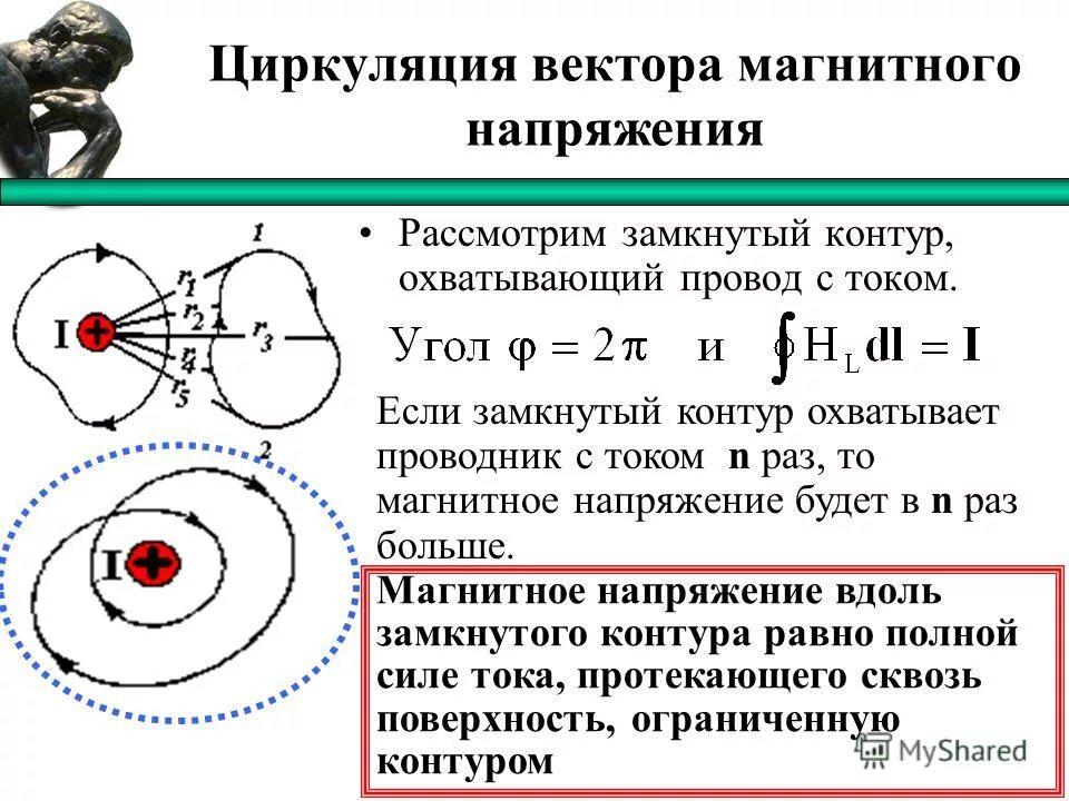 Ток течет по замкнутому контуру