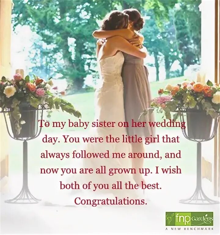 On her Wedding Day…. On your Wedding Day. Married sister. Rushing to congratulate on the Wedding Day.