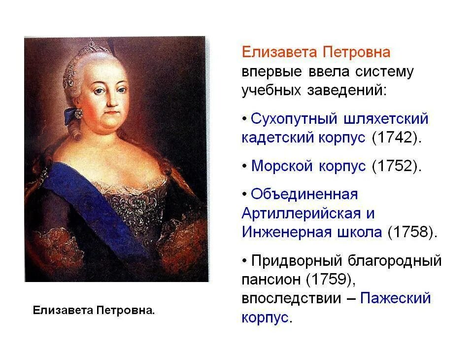 События в годы правления елизаветы петровны. Царствование Елизаветы Петровны.