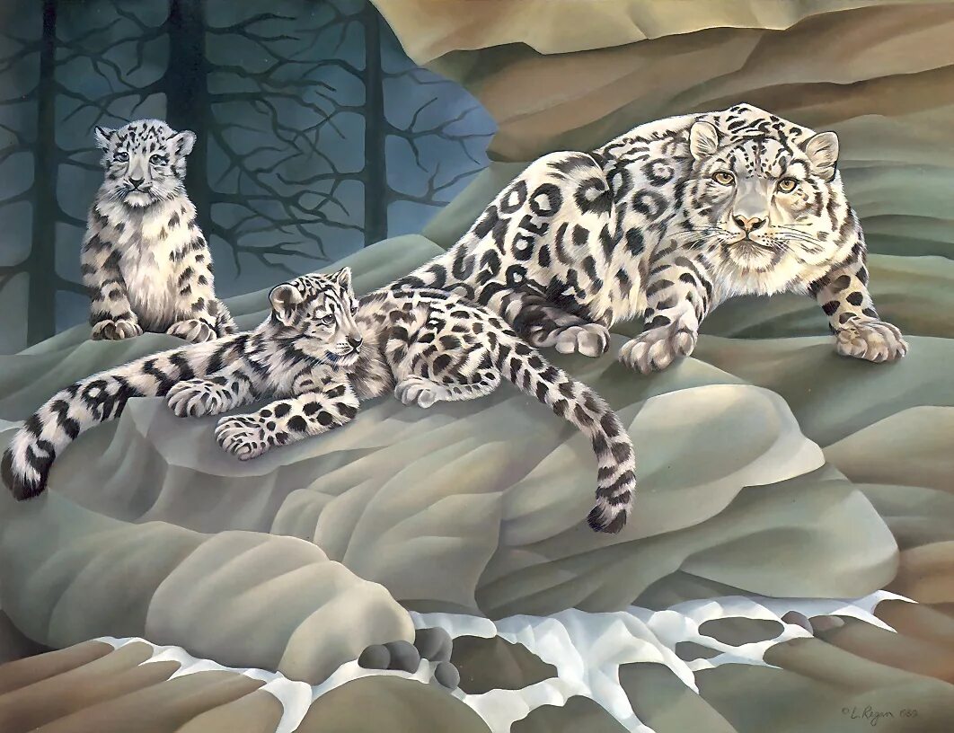 Художник Кентаро Нишино картина снежные Барсы. Гепард и снежный Барс. Барс и леопард. Снежный Барс и леопард. Дикие удовольствия