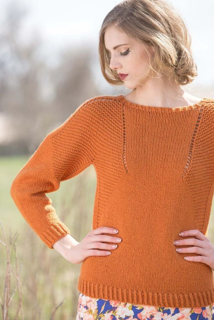 Как вязать свитер. Пуловер реглан knitscene fall. интересные модели свитеров. оранжевый вязаный свитер. оранжевый свитер спицами для женщин.