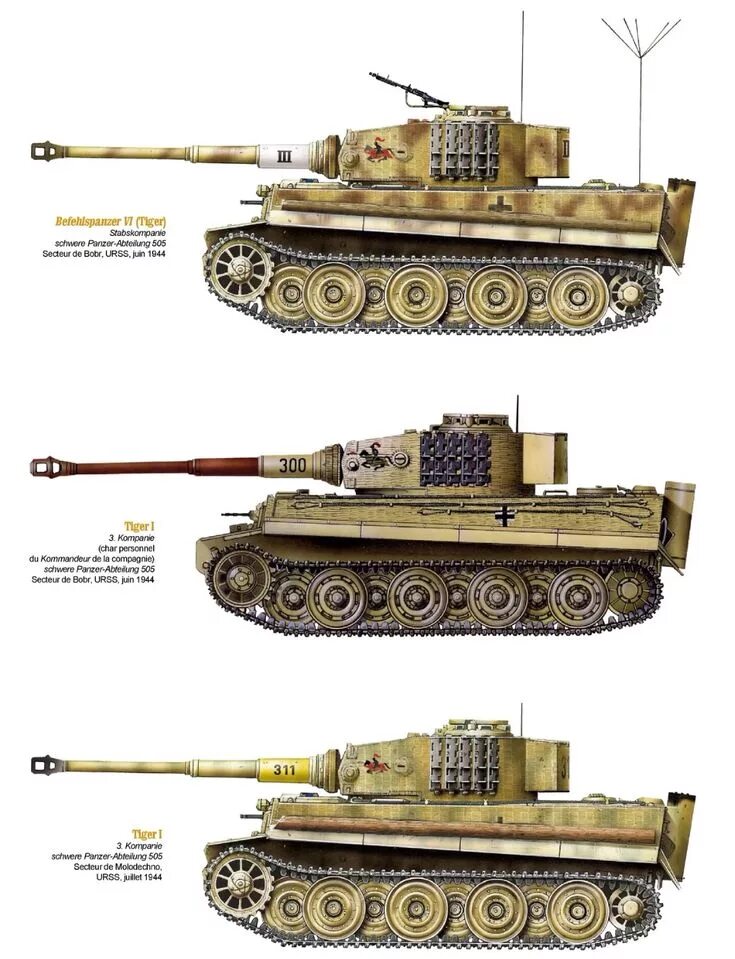 Тигр 1 505 тяжёлого танкового батальона. Окраска тигр 1