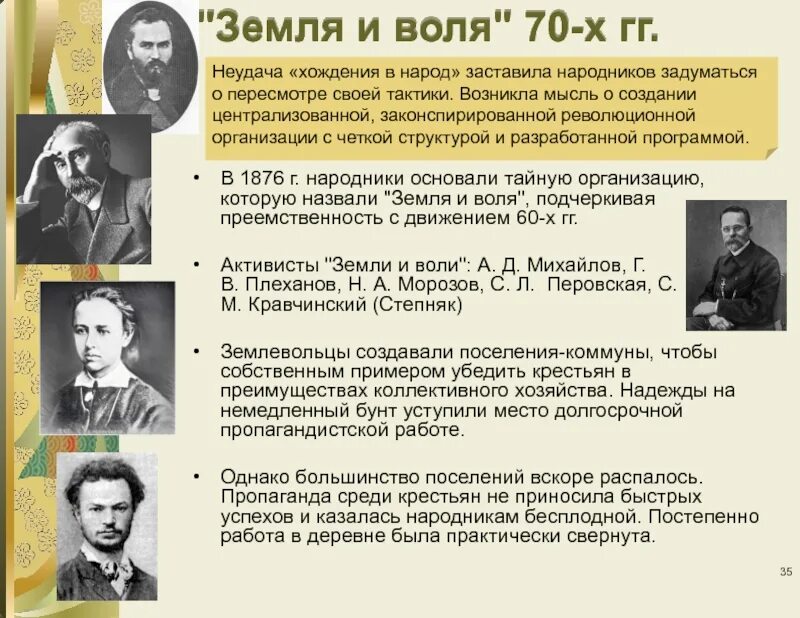 Почему участники хождения в народ. Хождение в народ земля и Воля народная Воля. Организации народников земля и Воля. Революционные организации народников. Земля и Воля движение народников.