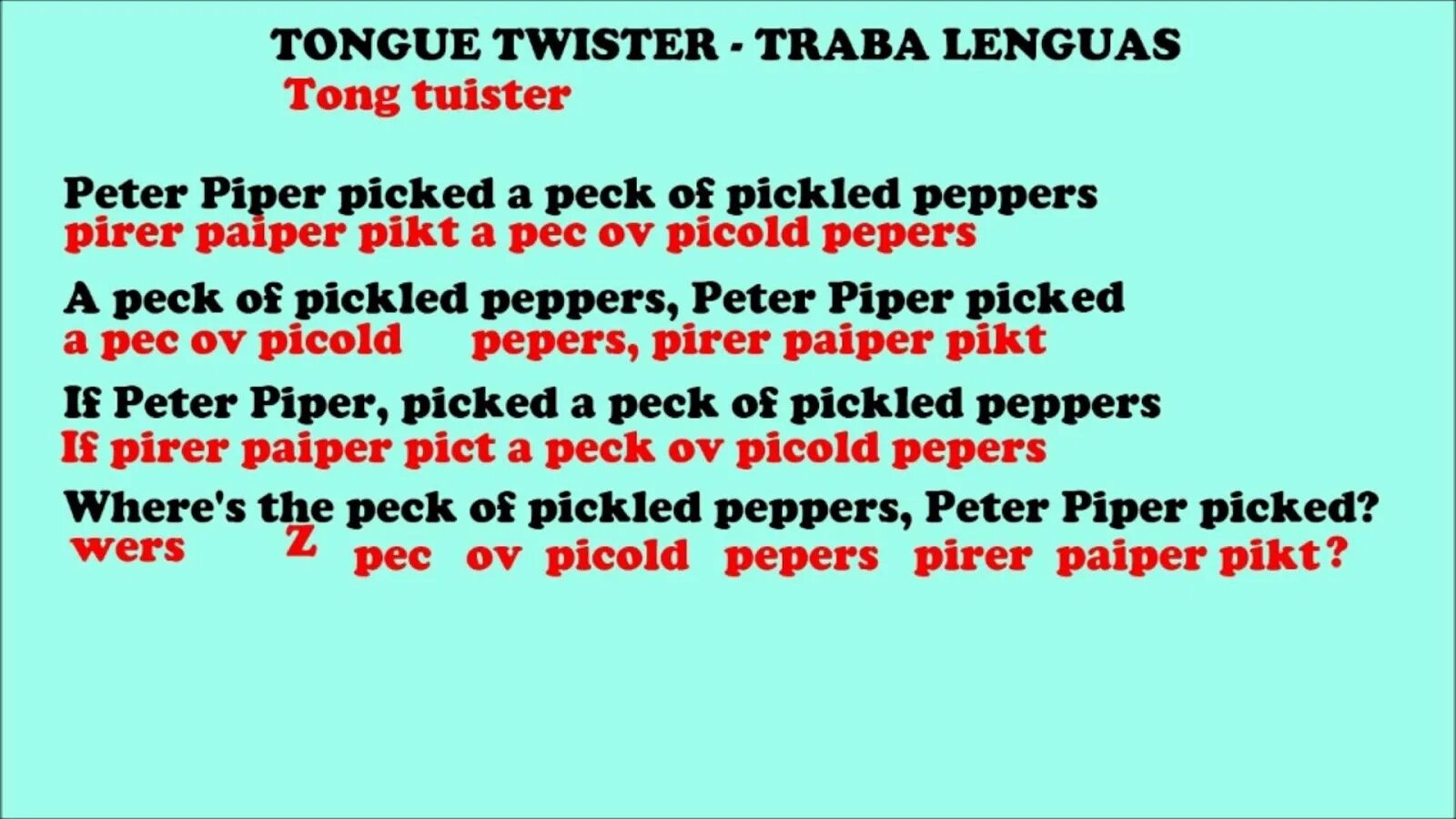 Скороговорка Peter Piper. Tongue Twisters in English. Питер Пайпер скороговорка на английском. Скороговорка на английском Peter Piper.