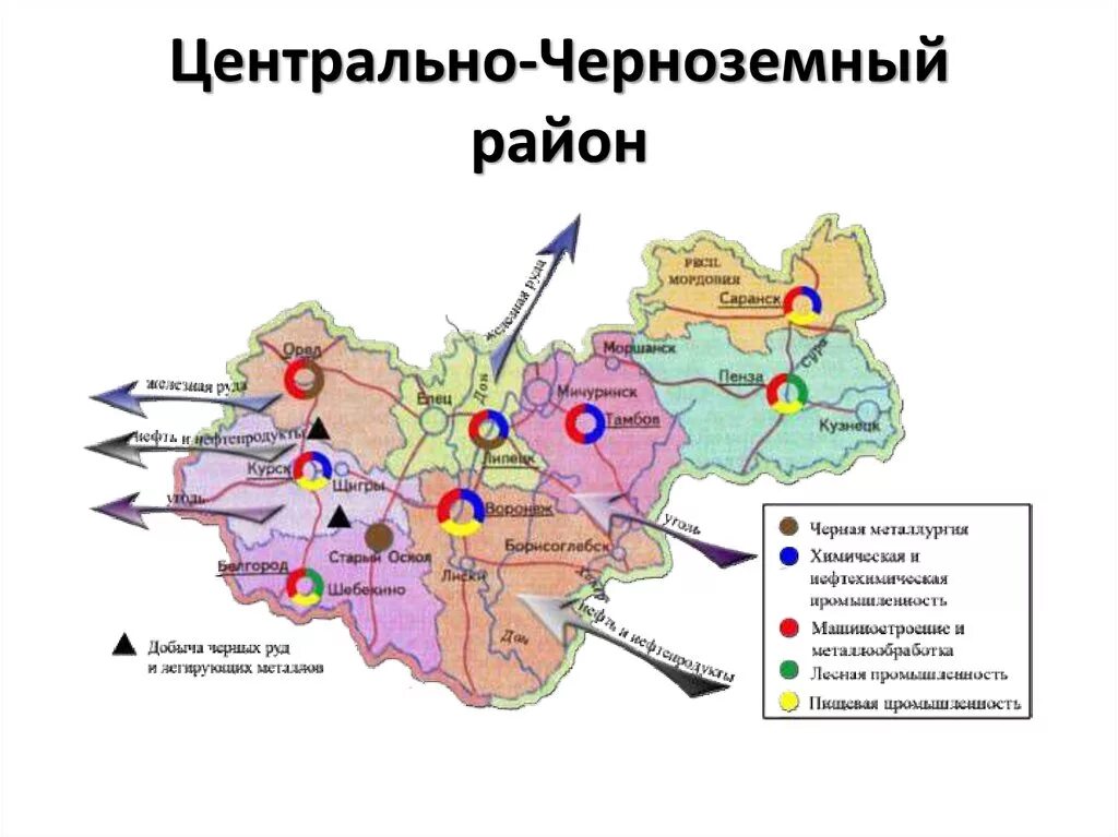 Центрально-Чернозёмный экономический район карта природные ресурсы. Отрасли специализации Центрально Черноземного района с центрами. Основные центры промышленности Центрально Черноземского района. Отрасли специализации Центрально Черноземного района карта.