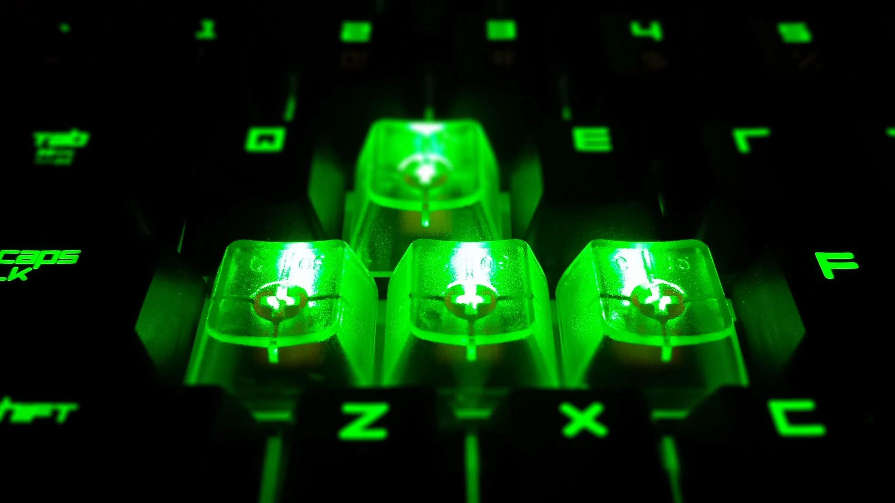 Razer 1998. Зеленая клавиатура Razer. Геймерские обои.