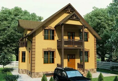 Простые дома с балконом