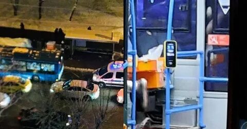 В питере автобус потерял управление