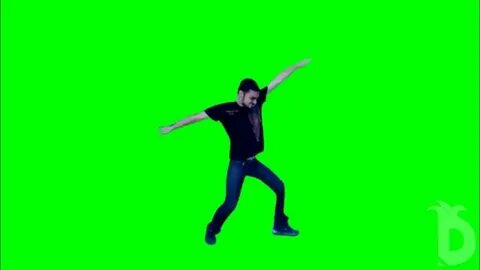Танцующий мем на зеленом фоне