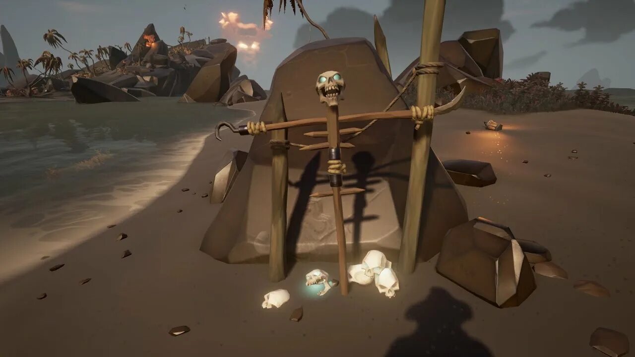 Sea of thieves сокровищница. Убежище Проныры Sea of Thieves. Остров Проныры Sea of Thieves. Остров убежище Проныры Sea. Пугало убежище Проныры Sea of Thieves.