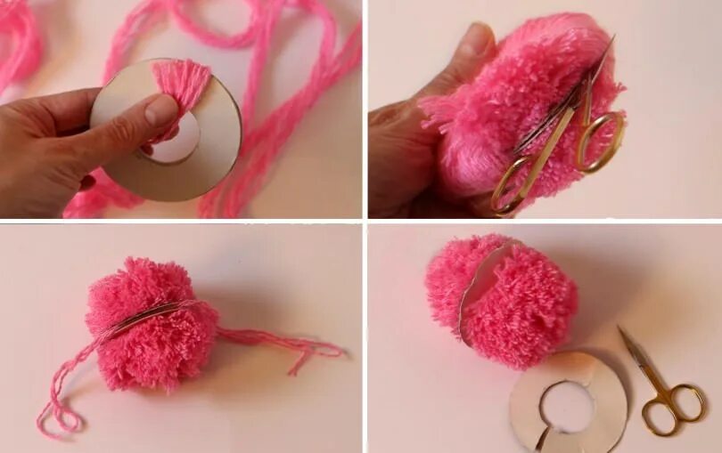 Помпон из ниток. Как сделать пушистика. Игрушка для кошки из ниток. Хвост из пряжи. Помпон из ниток.