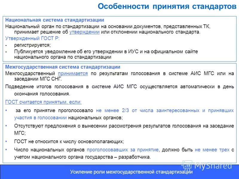 Правила принятия стандартов. Правила принятия стандартов