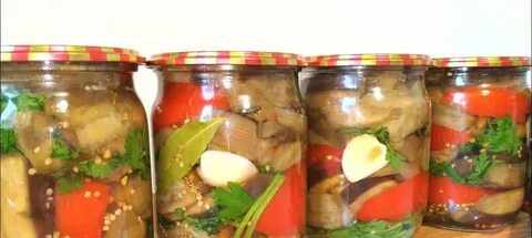 Баклажан и перец маринованные