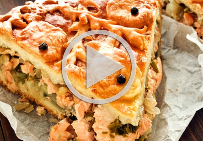 Пирог с красной рыбой фото Красивый рыбный пирог Любимые рецепты Food, Perfect pies, Breakfast