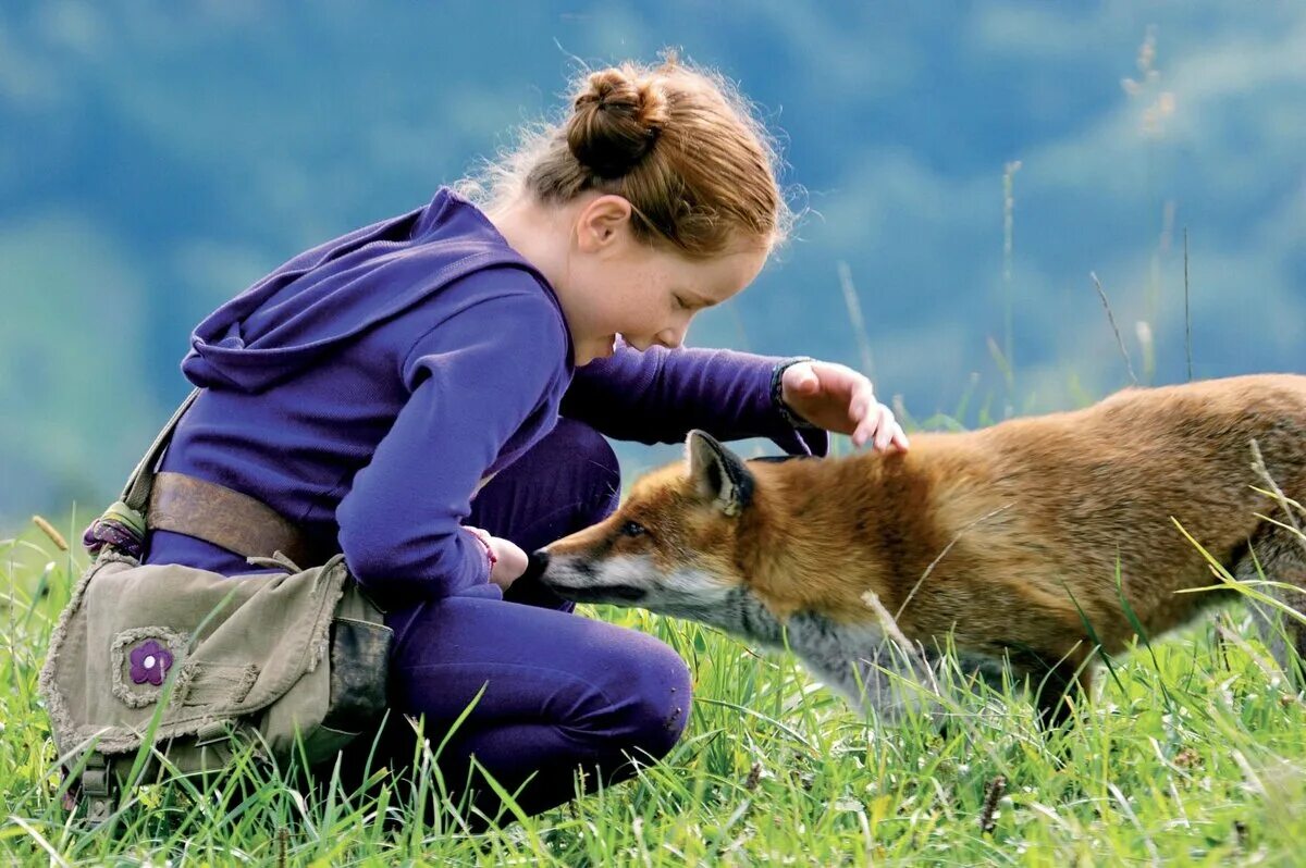 Профессии людей которые заботятся о животных. Девочка и Лисенок (2007). Люди и животные на природе.