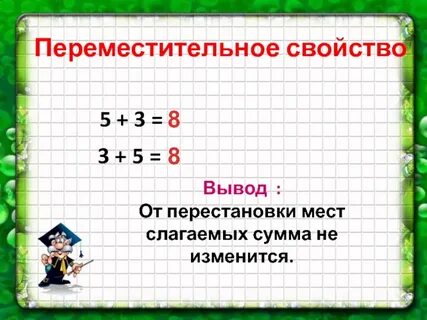 Переместительное свойство сложения 2 класс карточки