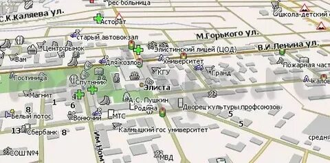 Карта элисты маршрут