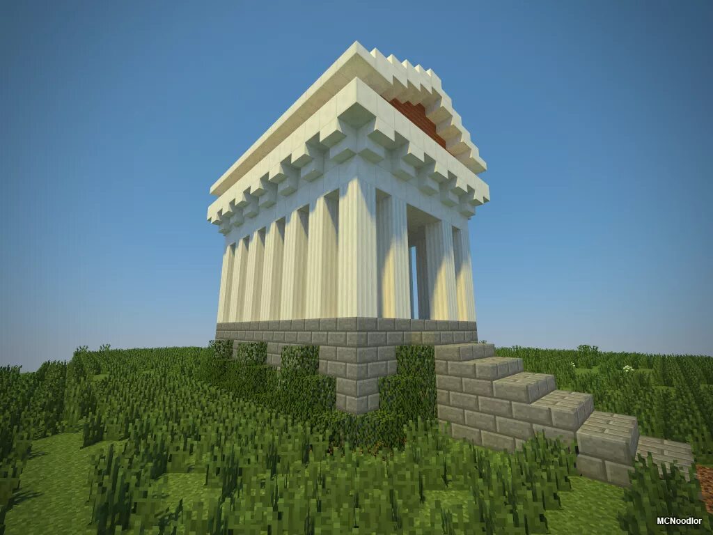 Temples minecraft. Парфенон майнкрафт. Белый храм майнкрафт. Древнегреческий храм майн. MCNOODLOR.