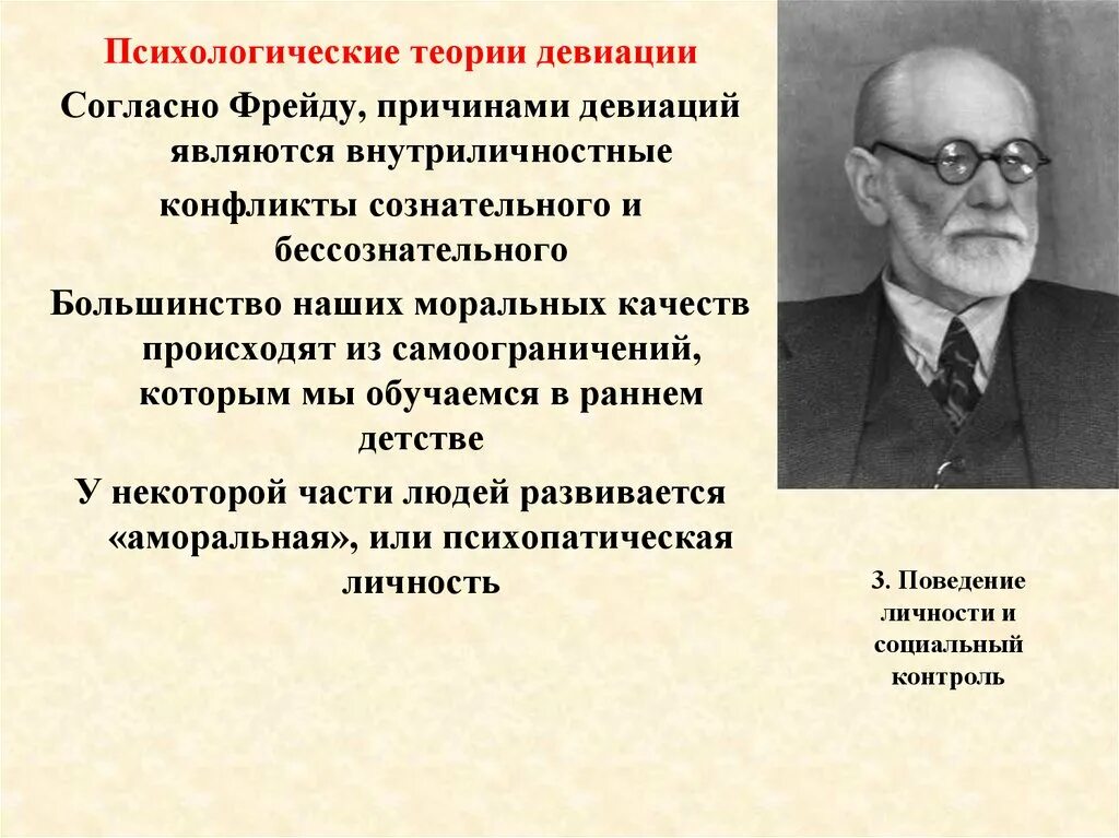 Согласно психоанализу. Психологическии теория. Психологические теории девиации. Психологическая теория Фрейда. Психологические теории девиантного поведения.