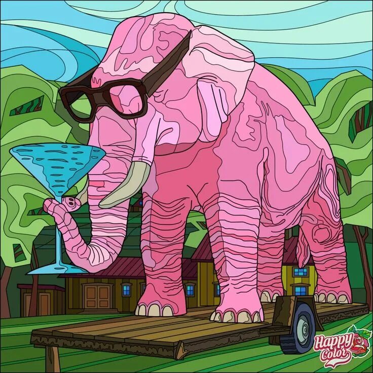 Розовые слоны. Розовый Слоник. Розовый слон мультяшный. Песня жил на поляне розовый