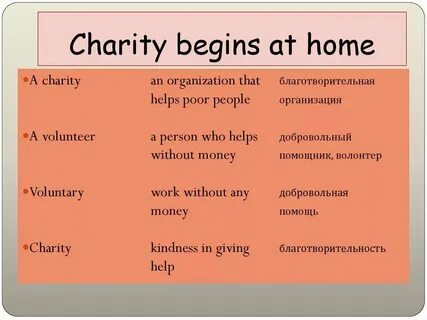 Charity begins at home