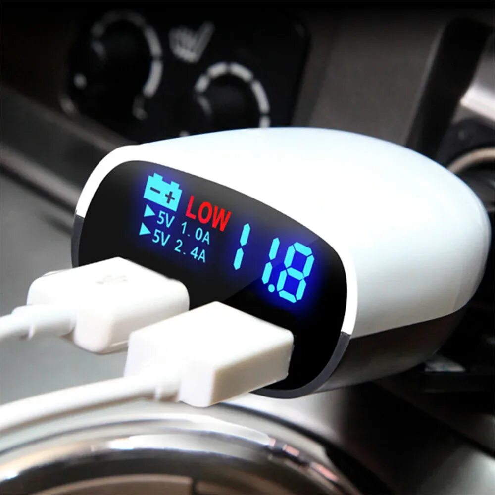 Car Charger с вольтметром. Зарядное в прикуриватель USB 2 порта с индикацией зарядки. Зарядка автомобильная с индикатором напряжения и УСБ. Автомобильные USB гаджеты с АЛИЭКСПРЕСС.