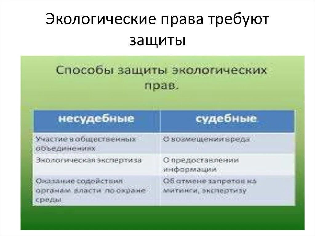 Назовите основные способы защиты экологических прав граждан. Способы защиты экологических прав. Судебные способы защиты экологических прав. Способы защиты ккологически прав. Способы защиты экологических прав граждан таблица.