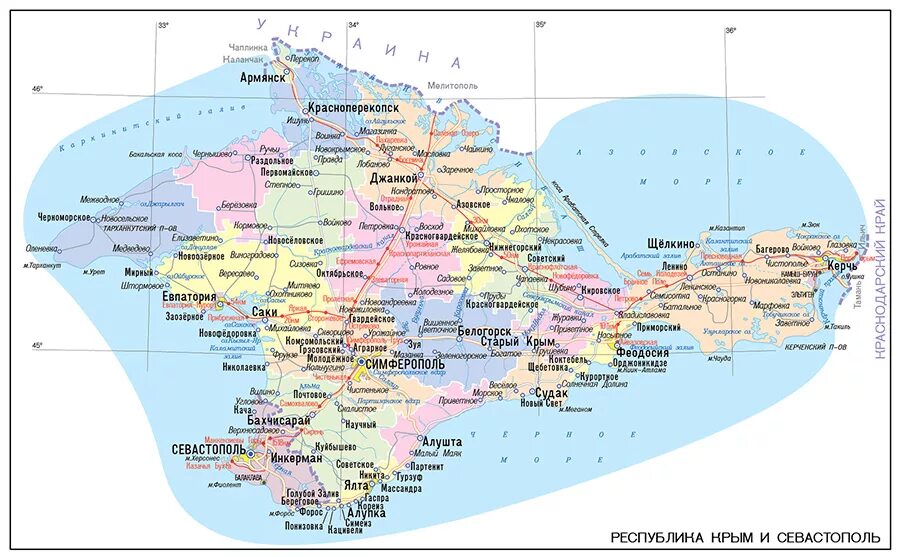 Карта российского крыма. Полуостров Крым политическая карта. Карта административно территориального деления Крыма. Крымский полуостров политическая карта. Полуостров Крым на карте.