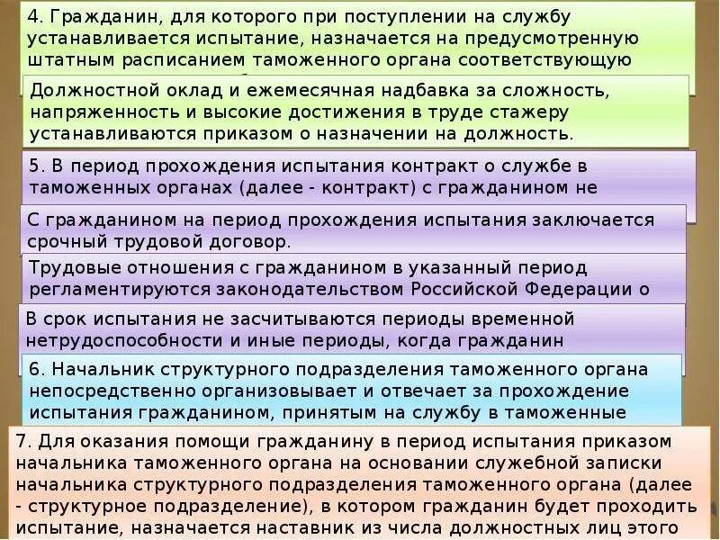 Испытательный срок календарные дни или рабочие. В срок испытания не засчитываются периоды:. В испытательный срок не засчитывается. Испытание при поступлении на гражданскую службу. Испытание при приеме на службу в таможенные органы.