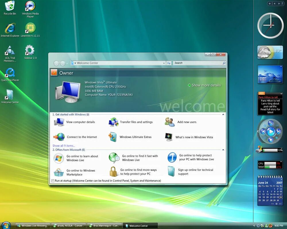 Windows vista sidebar. Windows vista home basic. Операционная система windows vista. Windows vista скриншоты. Нужен виста.