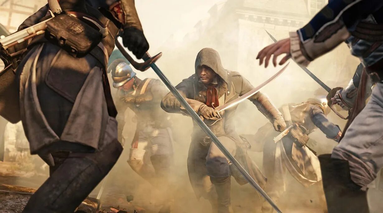 Assassin unity как начать новую игру. Assassin&#039;s creed unity бой. глефа ассасин крид юнити. арно битва. ассасин в бою.