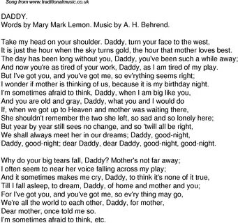 Saddy daddy o lyrics