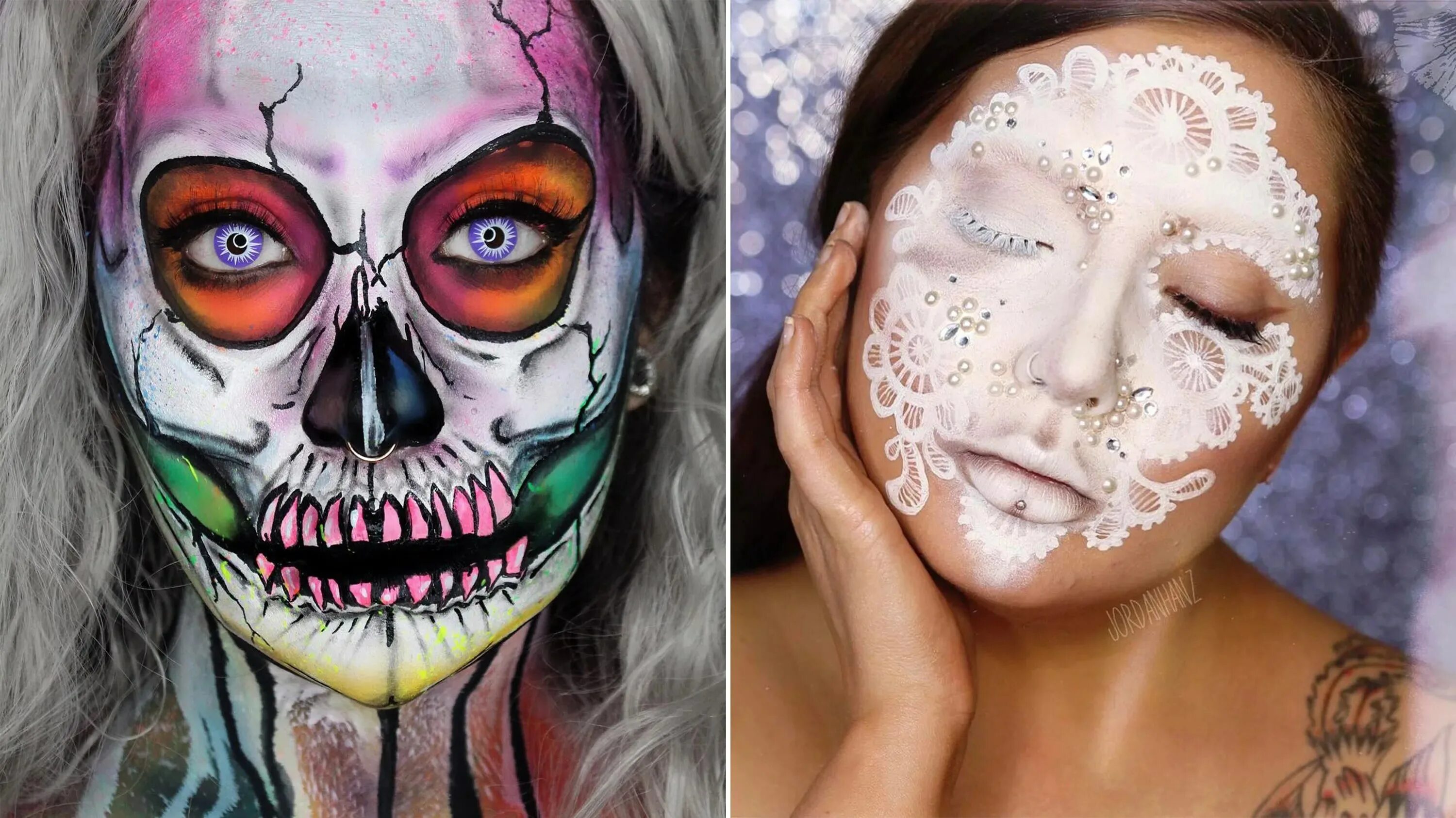 грим на лице человека