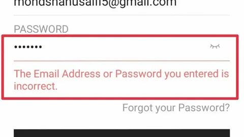 Incorrect email address