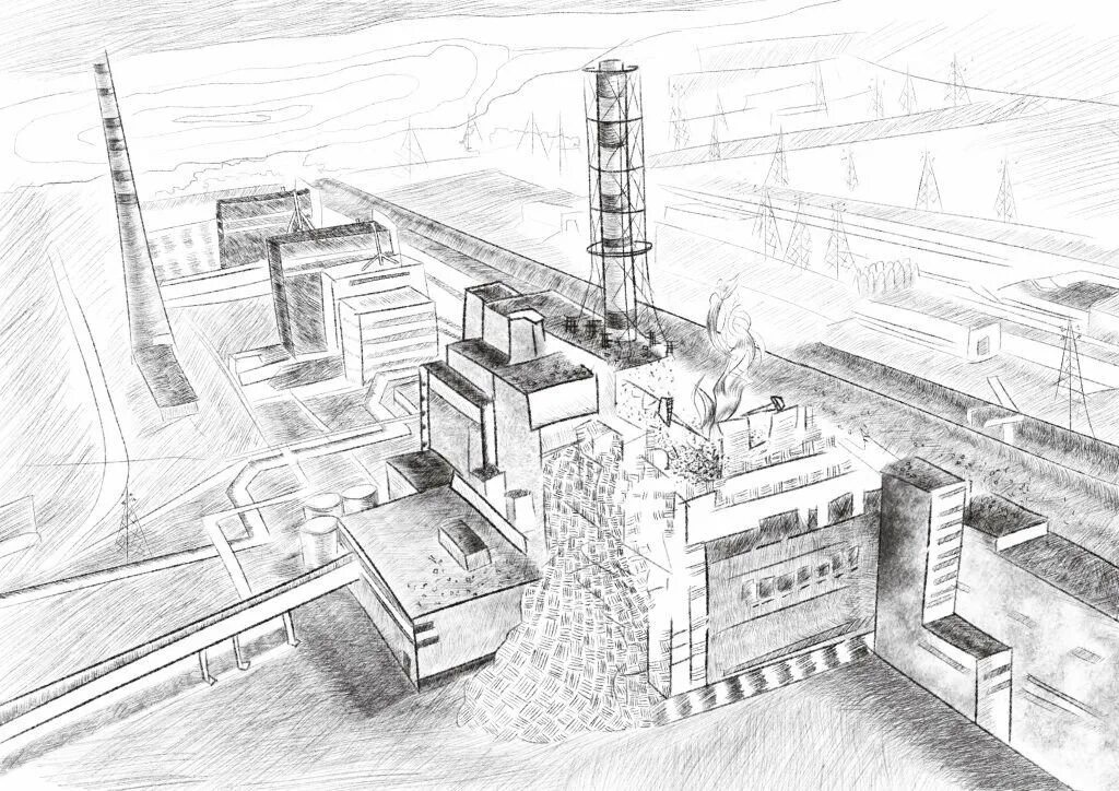 Раскраска сталкер Чернобыльская АЭС. Чернобыльская АЭС рисунок легкий. Атомная электростанция Чернобыль рисунок. Чернобыль АЭС рисунок. Черно аэс