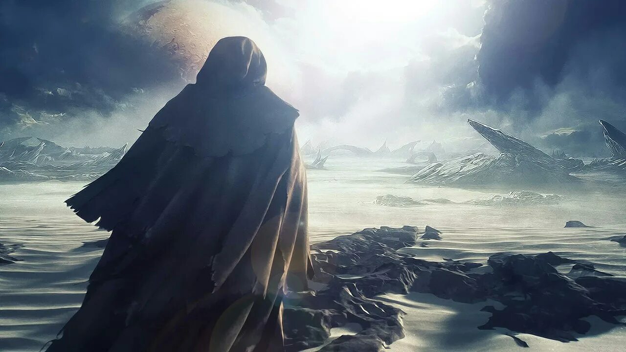 Накидка с капюшоном. Воин пустыни. Фотография мужчины в пальто со спины. Человек в плаще с капюшоном. Игаэль монах.