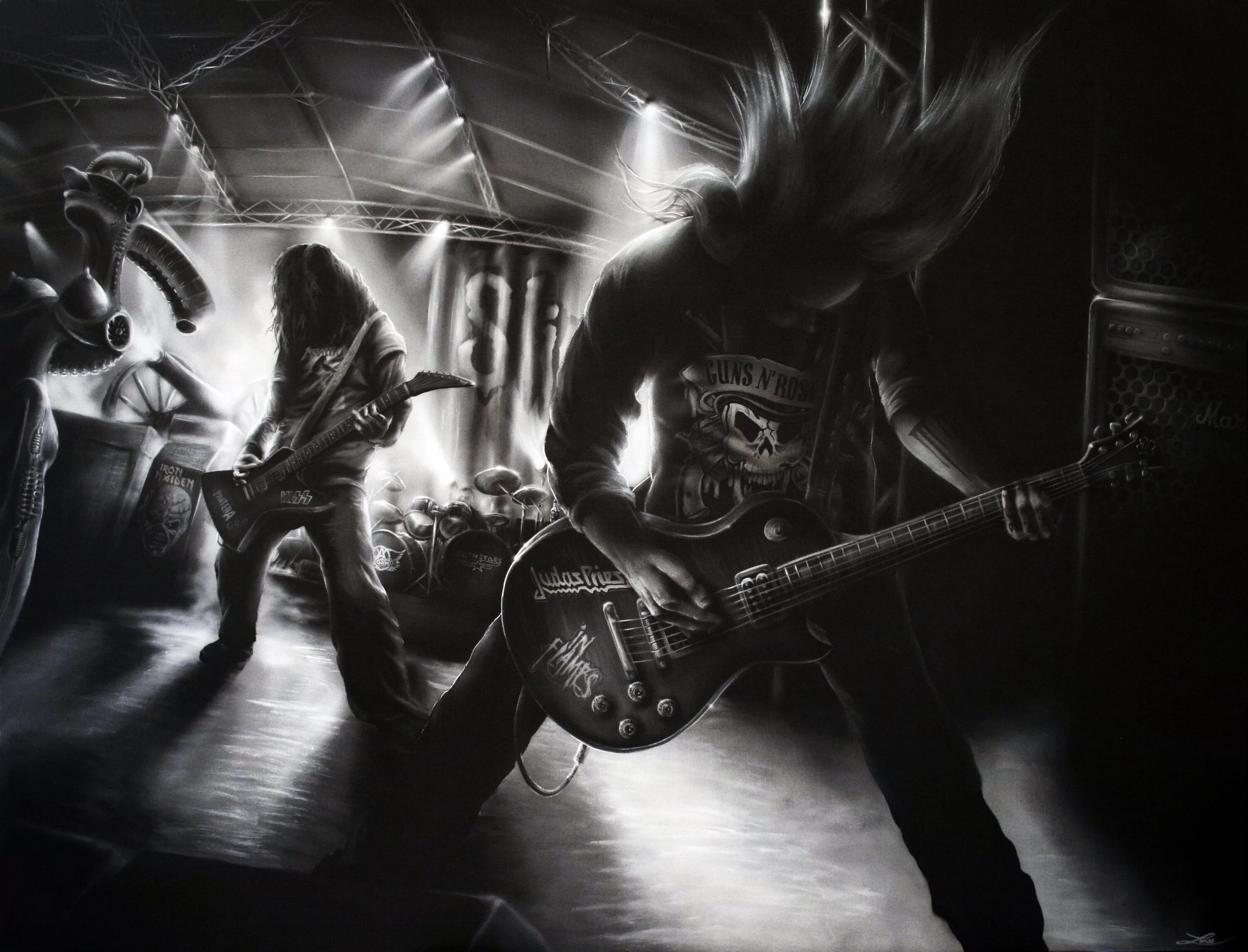 Metalhead группа. Ночной барабанщик. Скрипка в темноте. Очень жесткая музыка. Автозвук прайд в машине.