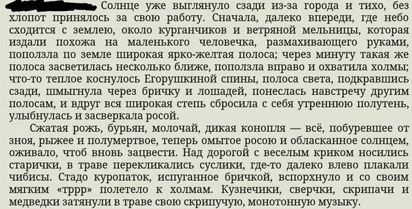 Далекий сперва. Сначала далеко впереди где небо сходится с землею. Сжатая рожь бурьян молочай. Солнце уже выглянуло из за города.