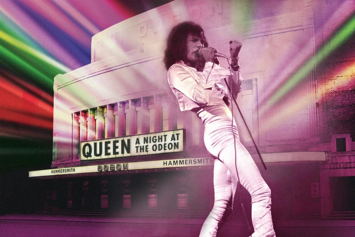 The queen lives in a big. Queen 1975. Queen Live Odeon. Live Hammersmith Queen. Hammersmith Odeon.