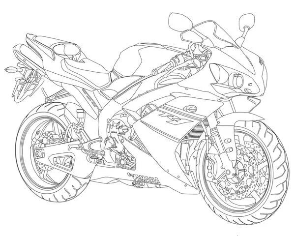 Рисунок r 1. Ямаха р1 чертеж. Yamaha r1 чертеж. Yamaha YZF-r1 чертеж. Раскраска спортбайк Ямаха р1.