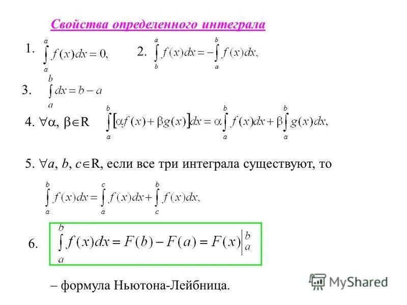 Решение 3 интегралов. Формулы определенных интегралов.